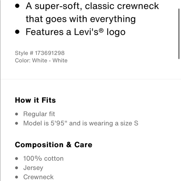 LEVI’S LOGO PERFECT T-SHIRT- NWT - Picture 3 of 5